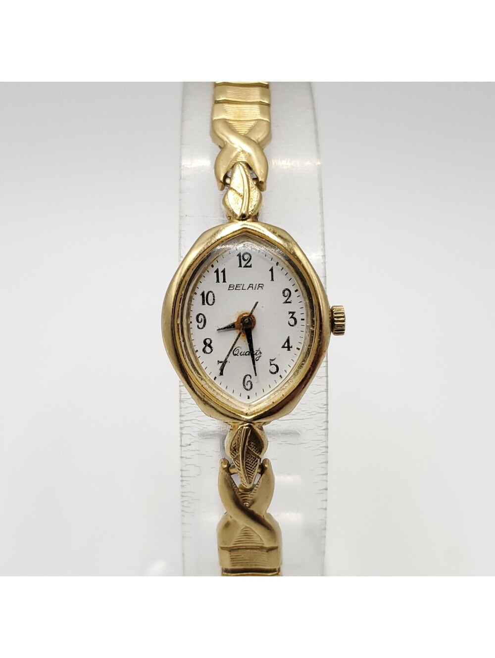Belair Quartz Ladies Watch 16mm For Parts Or Repair Gold Tone Stretch Band